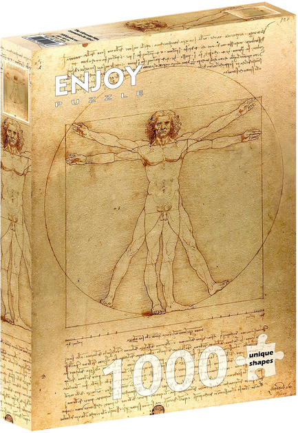 Puzzle Enjoy Leonardo Da Vinci Człowiek witruwiański 68 x 48 cm 1000 elementów (5949194015573) - obraz 1