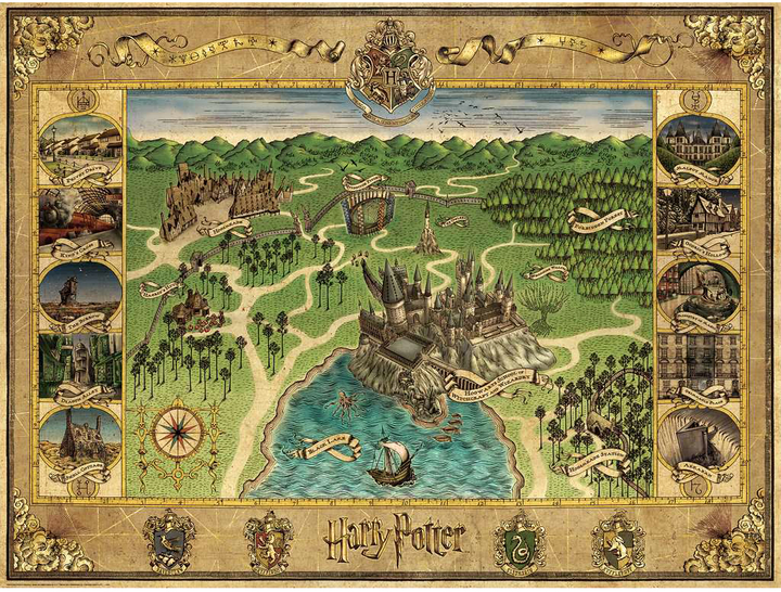 Puzzle Ravensburger Mapa Hogwartu 80 x 60 cm 1500 elementów (4005556165995) - obraz 2