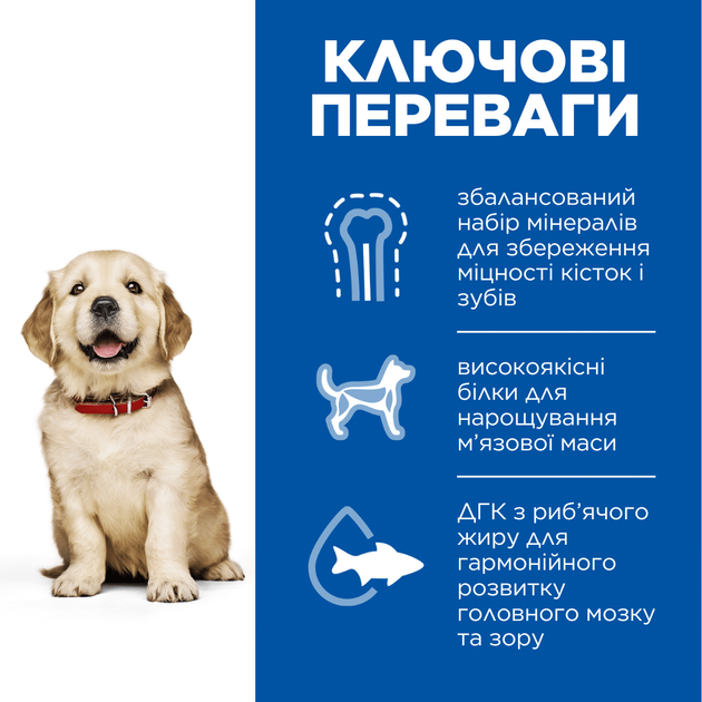 Сухий корм для цуценят Hill's SCIENCE PLAN Puppy Large Breed з куркою, 14.5 кг - зображення 2