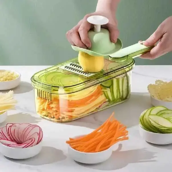 Багатофункціональна овочерізка зі змінними насадками slicer 2232 терка для овочів з контейнером - зображення 5