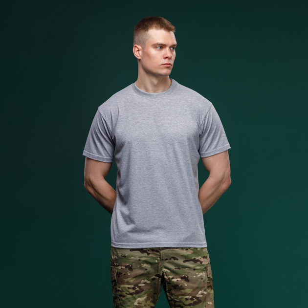 Футболка Basic Military Ukrarmor T-shirt без логотипа. Cotton and Elastane, серый S - изображение 2