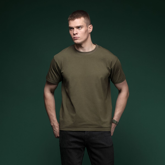 Комплект футболок Basic Ukrarmor Military T-shirt без логотипа. Cotton/Elastane, олива - черный L - изображение 2