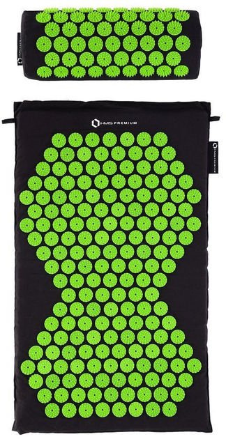 Mata HMS Premium do akupunktury 74 x 42 x 2 cm z poduszką Czarno-zielona (5907695540598) - obraz 5