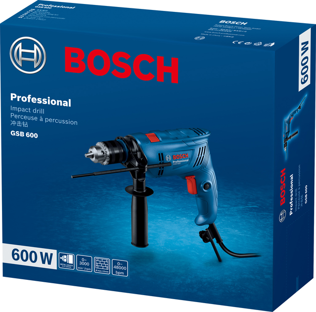 Дриль ударний Bosch Professional GSB 600 (06011A0320) - зображення 8