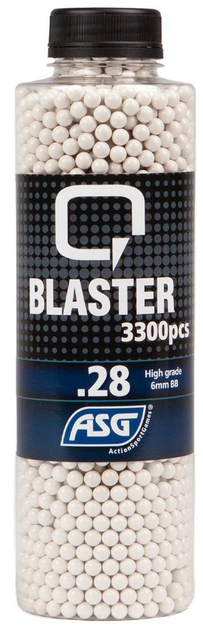 Страйкбольные шарики ASG Q Blaster кал.6 мм 0,28г 3300 штук в упаковке White - изображение 1