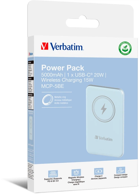 УМБ Verbatim Charge 'n' Go Power Bank 5000 mAh Blue (0023942322429) - зображення 4