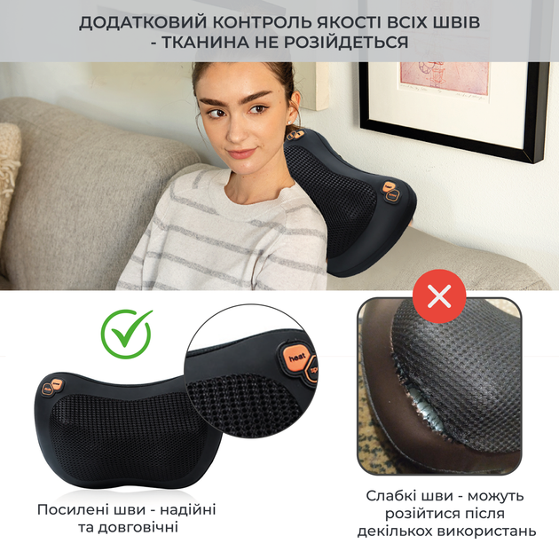 Массажная подушка для тела спины и шеи головы роликовая инфракрасный массажер шиацу с подогревом массажеры подушки для дома авто - изображение 4