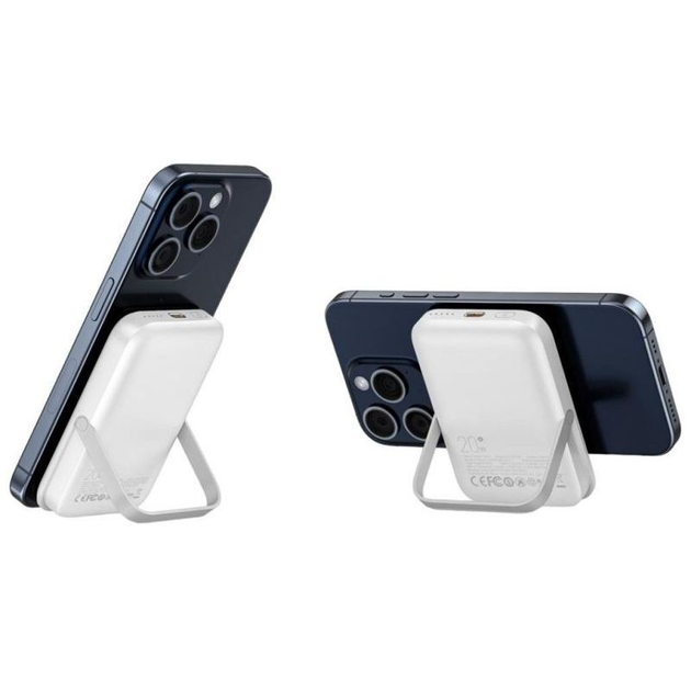 Портативна батарея XO PR242 5000 mAh with MagSafe + PD20W White - зображення 3