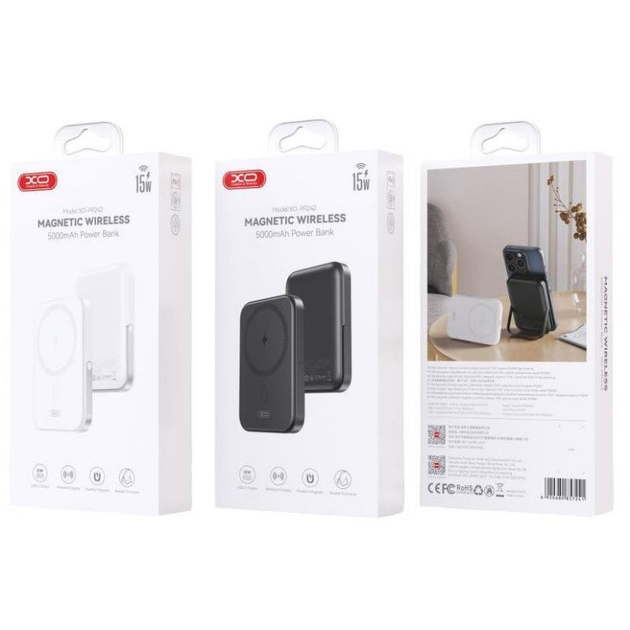 Портативна батарея XO PR242 5000 mAh with MagSafe + PD20W White - зображення 4