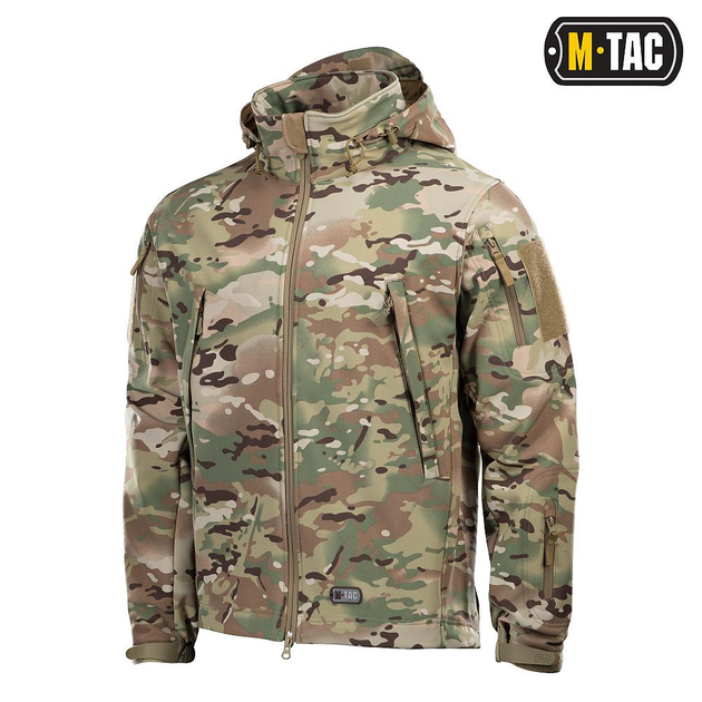 Тактичний теплий M-Tac костюм Soft Shell Winter Multicam мультикам XL + шапка у подарунок - зображення 2