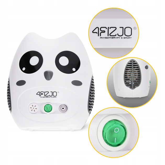 Інгалятор небулайзер дитячий 4FIZJO KID Sowa компресорний P-5905973402040 - зображення 2