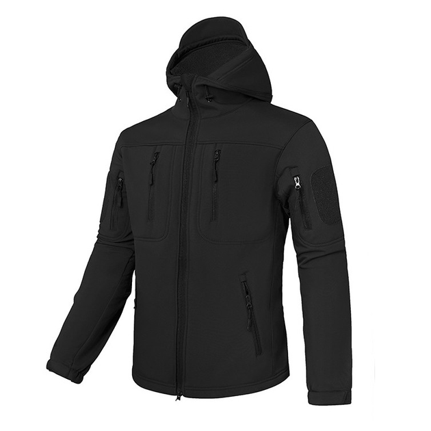 Мужская куртка Eagle Soft Shell JA-01-0 с флисом Black S - изображение 2