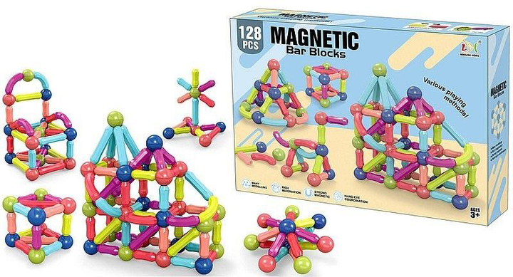 Klocki magnetyczne Adar 3D 128 elementów (5901271597549) - obraz 1