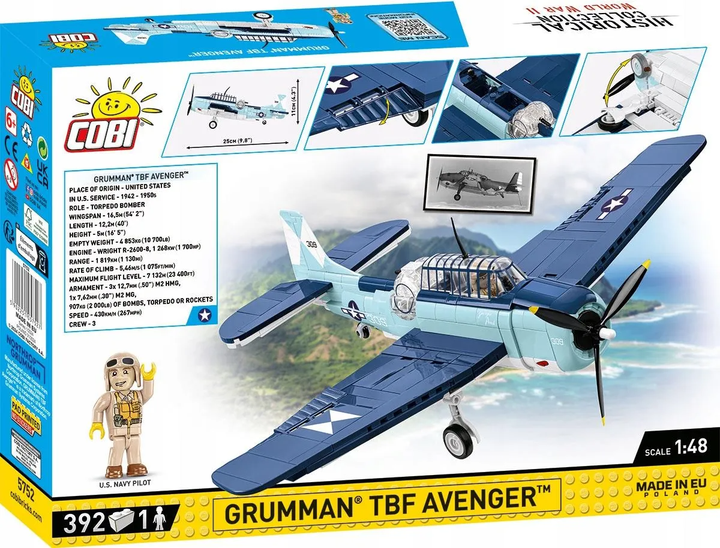 Конструктор Cobi HC WWII Grumman Tbf Avenger 393 деталі (5902251057527) - зображення 4