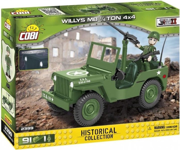 Klocki konstrukcyjne Cobi HC WWII Willys MB 1/4-Ton 4x4 92 elementy (5902251023997) - obraz 1