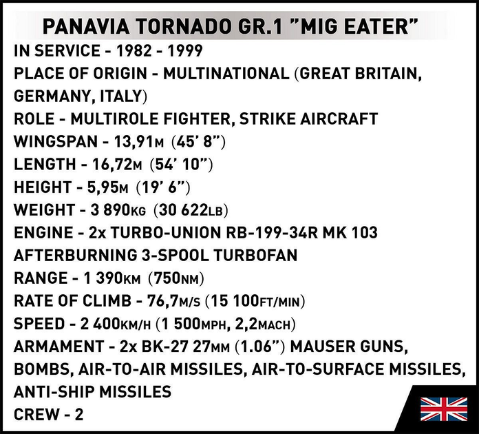 Klocki konstrukcyjne Cobi Armed Forces Panavia Tornado Gr.1 Mig Eater 527 elementów (5902251058548) - obraz 8