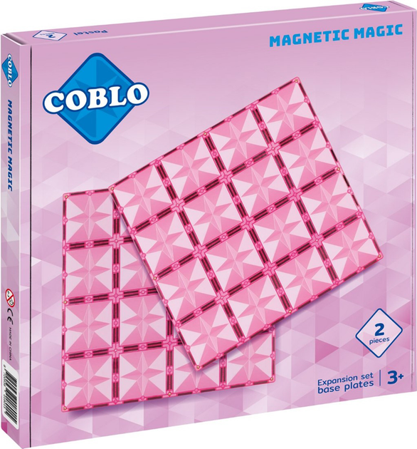 Klocki magnetyczne Coblo Płyty Różowe 30 x 30 cm 2 elementy (8720938018015) - obraz 1