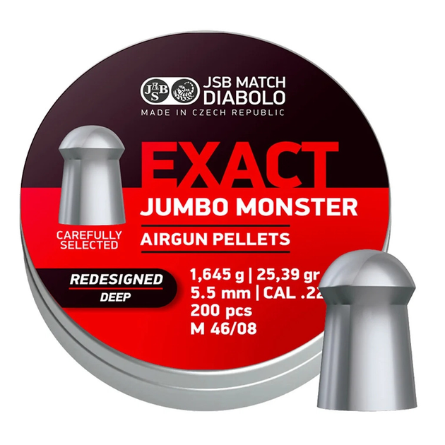 Пульки JSB Exact Jumbo Monster esigned DEEP 5,52 мм 1,645 г (m427089) - зображення 1