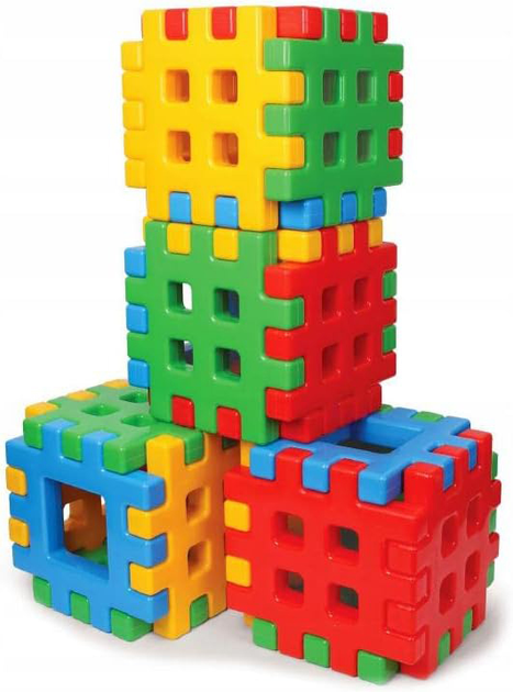 Klocki konstrukcyjne Marioinex Maxi Waffle 12 elementów (5903033903599) - obraz 3