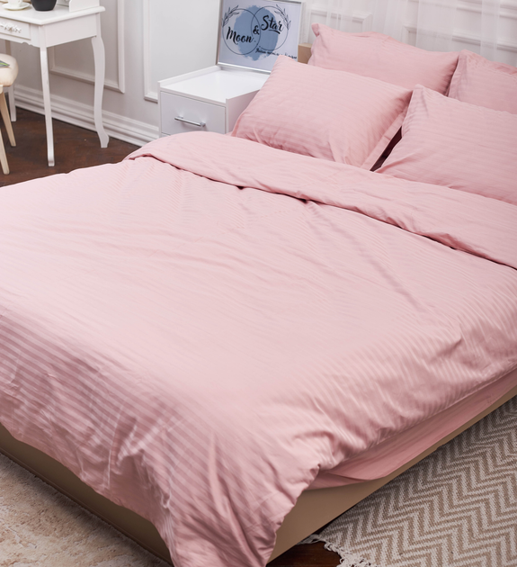 Акція на Підковдра Moon&Star Satin Stripe Stripe Pink Двоспальна 175x210 см (MS-870000457) від Rozetka