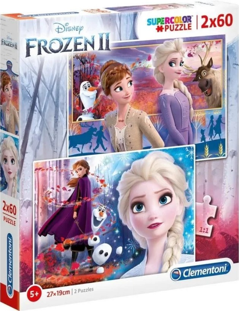 Puzzle Clementoni Frozen II 2 w 1 2 x 60 elementów 21609 (8005125216093) - obraz 1