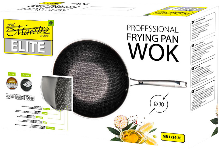 Profesjonalna patelnia Wok Maestro 30 cm (MR-1224-30) - obraz 4
