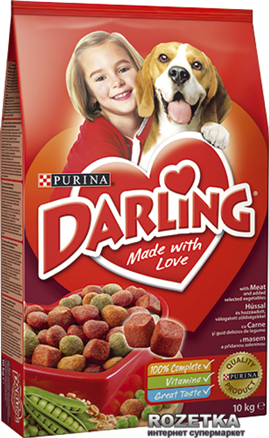 Сухой корм для собак Purina Darling со вкусом мяса и овощей 10 кг ...