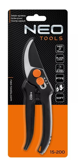Sekator NEO Tools by-pass 185 mm do 15 mm z regulowanym rozstawem 15-200 (5907558464757) - obraz 4