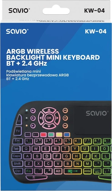 Klawiatura bezprzewodowa Savio KW-04 Wireless Black (5901986048695) - obraz 4