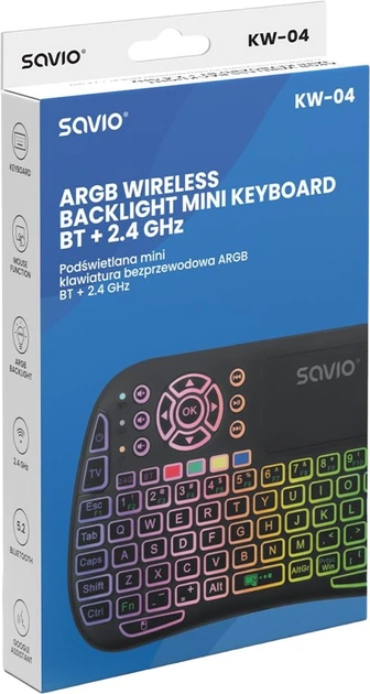 Klawiatura bezprzewodowa Savio KW-04 Wireless Black (5901986048695) - obraz 5