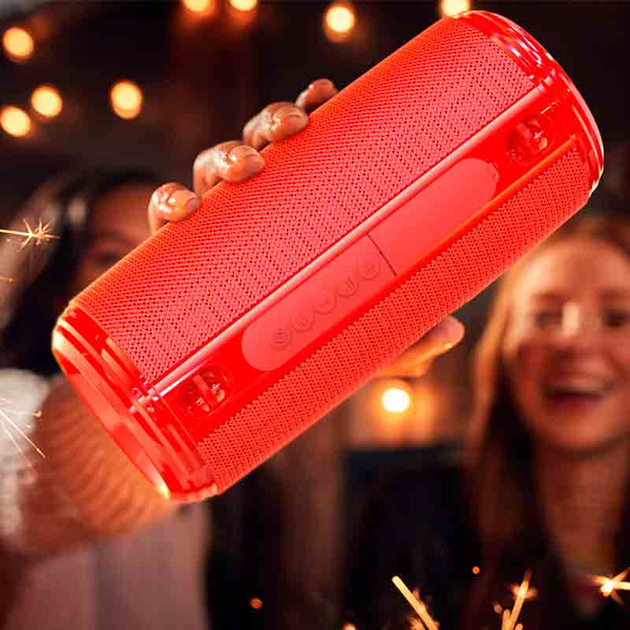 Портативная блютуз колонка BOROFONE Young IPX5 BR13 |AUX, SD-card, Bluetooth, USB, FM-Radio| Красный - изображение 4
