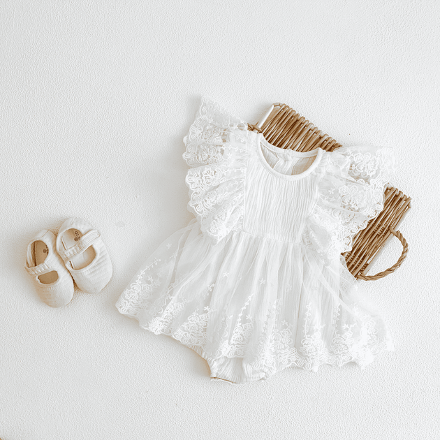 Летний детский бодик с кружевной юбкой Baby Fashion, Белый, 90 см - изображение 8