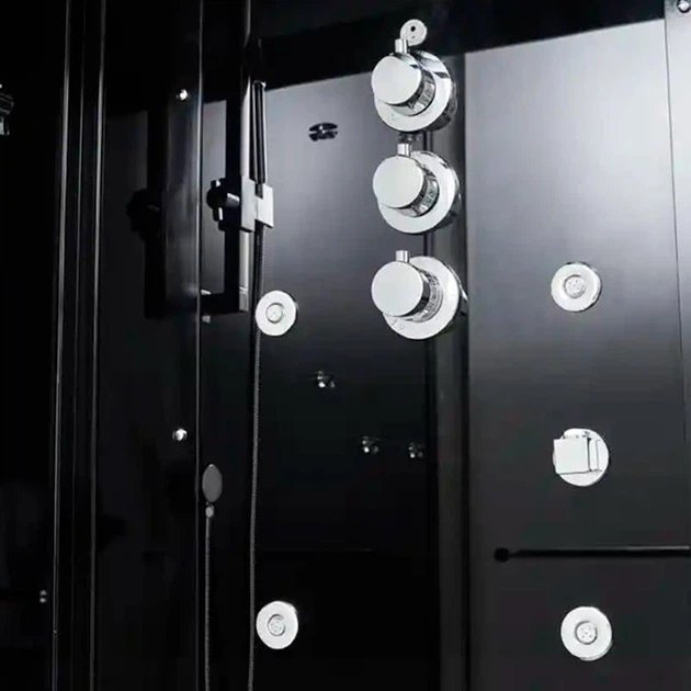 Гідромасажний паровий бокс GOLSTON G-U692B чорний 1200х850х2230 мм лівосторонній розсувний - Фото 3 Гідромасажний паровий бокс GOLSTON G-U692B чорний 1200х850х2230 мм лівосторонній розсувний - зображення 3