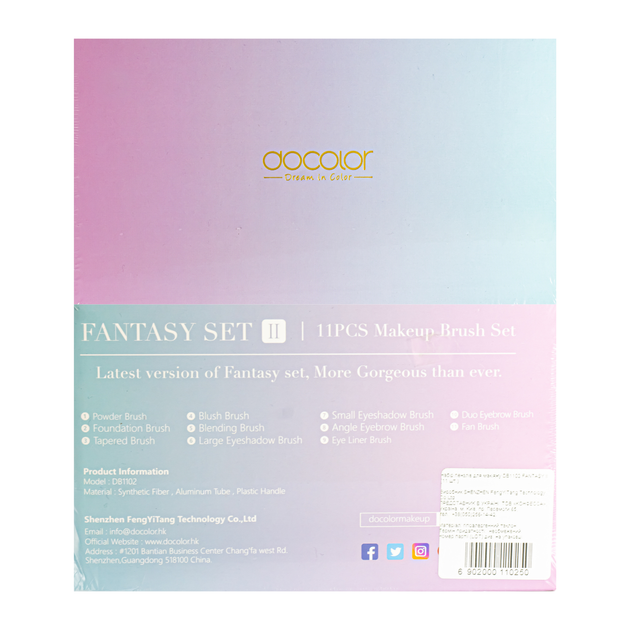 Набір пензлів для макіяжу Docolor Fantasy II Synthetic Brush Set 11 шт - Фото 3 Набір пензлів для макіяжу Docolor Fantasy II Synthetic Brush Set 11 шт - изображение 3