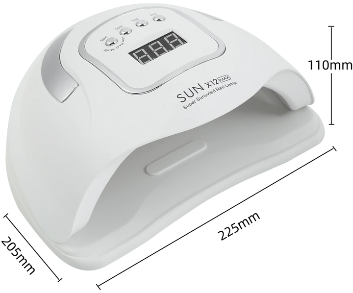 Профессиональная лампа для маникюра Nail Lamp SUN X 12 MAX 150W UV/LED для покрытия ногтей гель лаком, гелем, белая - изображение 4