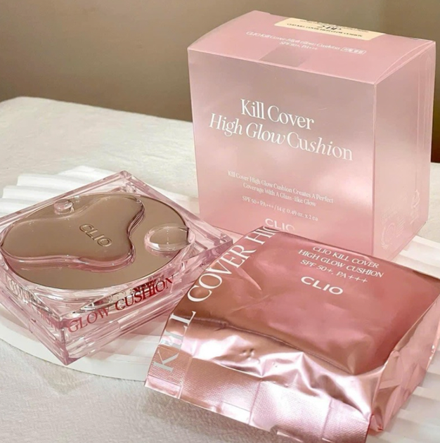 Стійкий кушон з вологим сяйним фінішем CLIO Kill Cover High Glow Cushion SPF50+ PA+++ 3-BY LINEN (14г*2 шт.) - зображення 9