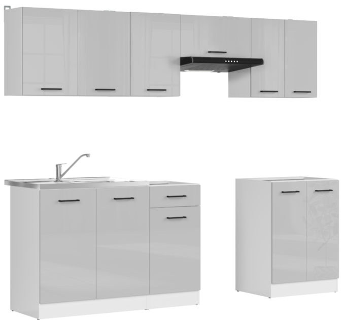 Кухонний гарнітур см Junona Line 240 AGD Black Red White 240 ( K24-JUNONA_AGD_WER_2/240_BBL) 169901 - зображення 2