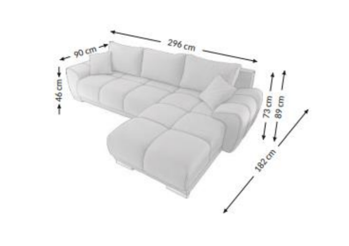 Лівий/правий кутовий диван з функцією сну та контейнером Noti BRW Sofa 296x89x182 (HAN-NA-NOTI-LX.3DL.URC) 169042 - изображение 2