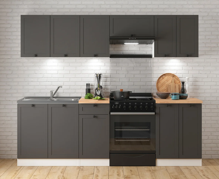Кухонні гарнітури зі стільницею Junona Line 240 Black Red White 240 (JUNONA_MODUL_WER_2/240_ZBL) 169952 - зображення 3