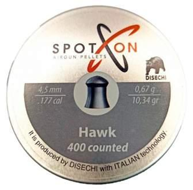 Кулі Spoton Hawke 4.5 мм 0.67 г 400 шт - зображення 1