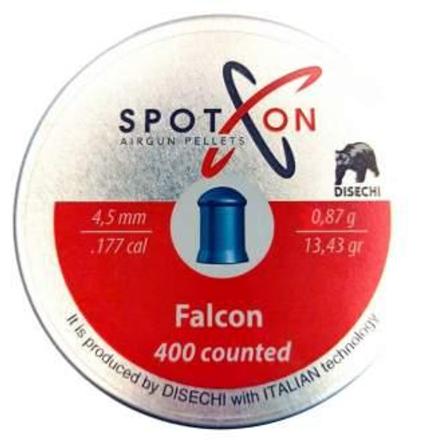 Пули Spoton Falcon 4.5 мм 0.87 г 400 шт - изображение 1