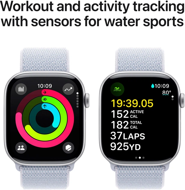 Smartwatch Apple Watch Series 10 GPS 46mm Silver Aluminium Case with Blue Cloud Sport Loop (MWWN3) - obraz 4