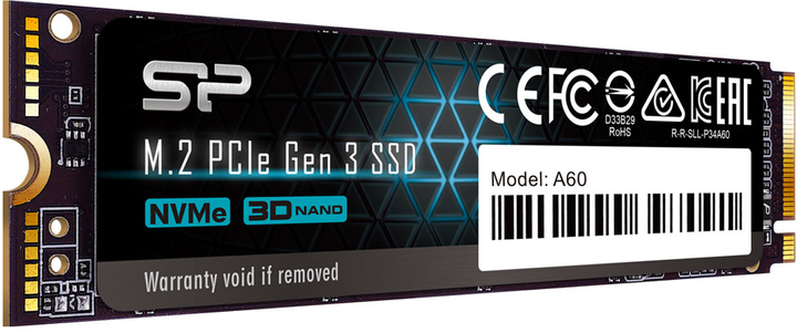 Dysk SSD Silicon Power P34A60 256GB M.2 2280 PCIe 3.0 x4 SLC (SP256GBP34A60M28RR) - obraz 4