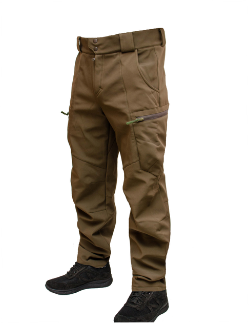 Зимові Штани WinTac Soft Shell Viking Khaki 2XL Short хакі - изображение 1