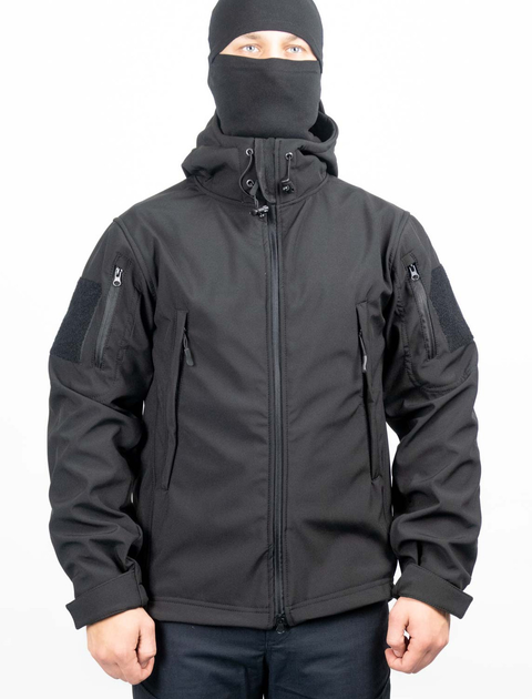 Тактична Куртка WinTac Soft Shell Viking Black XL чорна - изображение 1