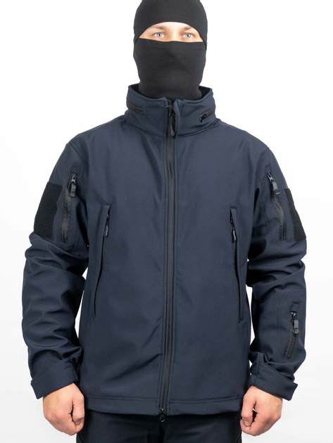 Демісезонна тактична куртка WinTac Soft Shell Stalker Dark Navy Blue 2XL темно-синя - изображение 1