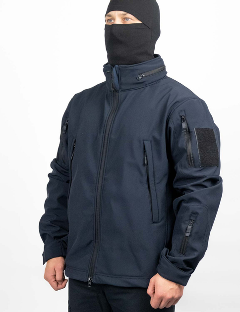 Демісезонна тактична куртка WinTac Soft Shell Stalker Dark Navy Blue XS темно синя - зображення 2