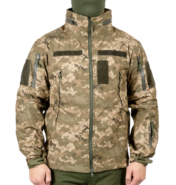 Демісезонна тактична куртка WinTac Soft Shell Stalker MM14 XL піксель - изображение 1