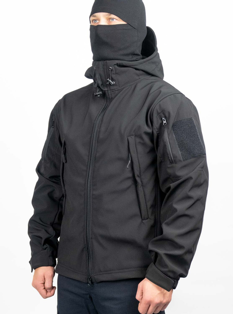 Тактична Куртка WinTac Soft Shell Viking Black 4XL чорна - зображення 2