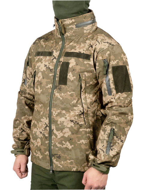 Демісезонна тактична куртка WinTac Soft Shell Stalker MM14 3XL піксель - изображение 2